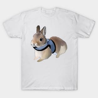 Brown Rabbit with Harness _ Bunniesmee T-Shirt